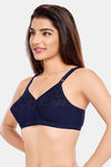 Juliet Double Layered Non-Wired Full Coverage Blouse Bra - Navy Blue — thumbnail 4